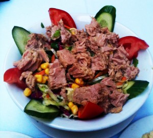 Tuna salad in an out-of-the-way restaurant