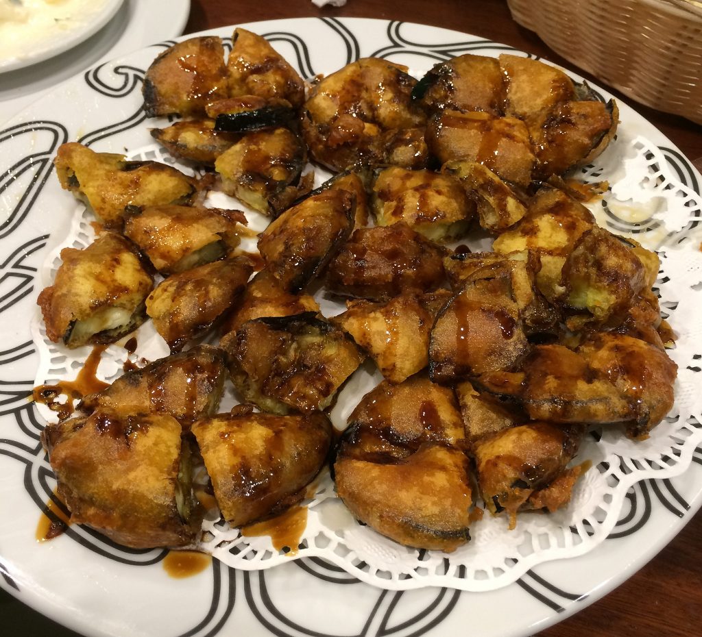 Fried Eggplant With Honey Sauce
